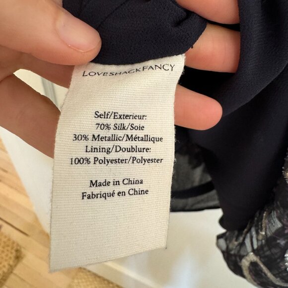 LoveShackFancy Scarlett Chiffon Geometric Mini Dress (Size Small) - Picture 9 of 10